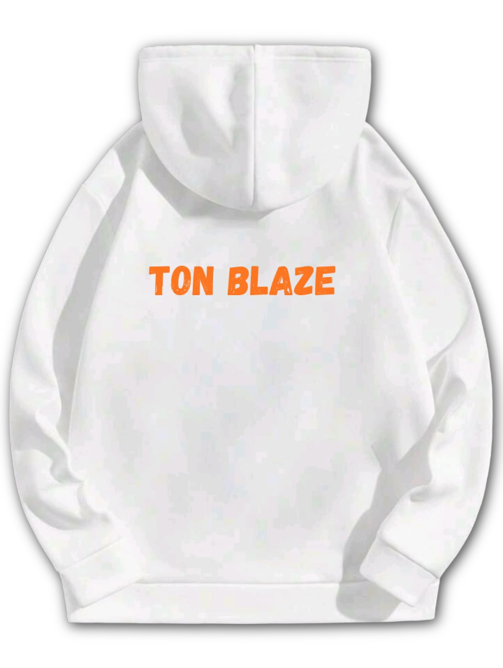 Sweat-shirt avec Capuche blanc - VKB 20's orange et jaune fluo