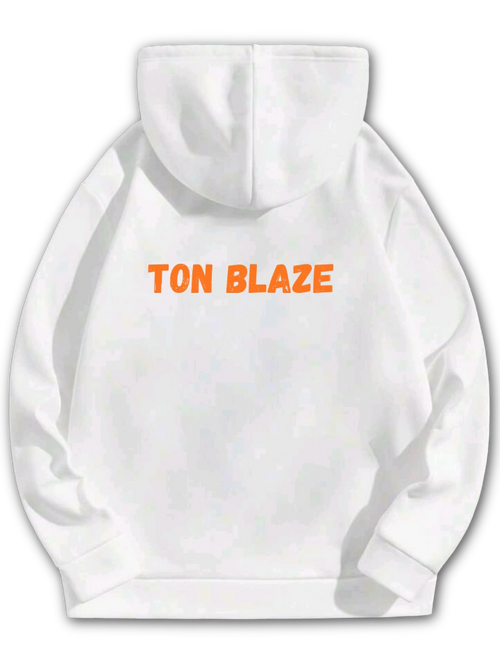 Sweat-shirt avec Capuche blanc - VKB 20's orange et jaune fluo