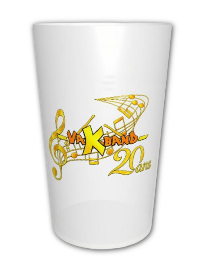 Gobelet (timbale) - Blanc VKB'20 orange et jaune