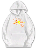Sweat-shirt avec Capuche blanc - VKB 20's orange et jaune fluo