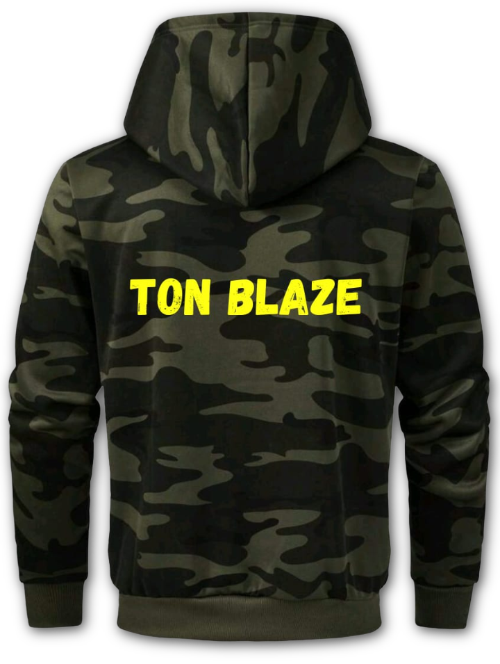 Sweat-shirt Camo - VKB (dos personnalisable - impression jaune fluo)